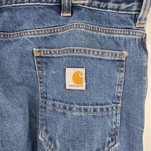 Carhartt Jeans Mens 38x34 Relaxed Fit 5 Pocket Dark Blue Wash Work BD4943-M